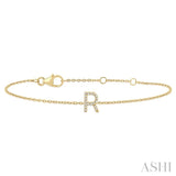 R' Initial Diamond Bracelet