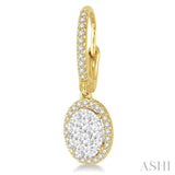 2 Ctw Oval Shape Diamond Lovebright Earrings in 14K Yellow and White gold