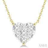 1 Ctw Lovebright Diamond Heart Necklace in 14K Yellow and White Gold