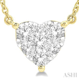 1/2 Ctw Lovebright Diamond Heart Necklace in 14K Yellow and White Gold