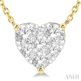 3/4 Ctw Lovebright Diamond Heart Necklace in 14KYellow and White Gold