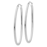 14k White Gold Large Oval Hoop Earrings