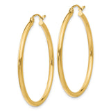 14k Polished 2x35mm Tube Hoop Earrings