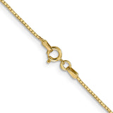 14K 22 inch .9mm Box with Spring Ring Clasp Chain