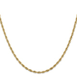 14K 24 inch 2.8mm Semi Solid Rope with Lobster Clasp Chain