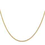 14K 22 inch 1.5mm Diamond-cut Rope with Lobster Clasp Chain