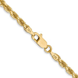 14K 24 inch 3mm Diamond-cut Rope with Lobster Clasp Chain