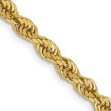 14K 20 inch 3mm Regular Rope with Lobster Clasp Chain