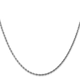 14K White Gold 22 inch 1.75mm Diamond-cut Rope with Lobster Clasp Chain