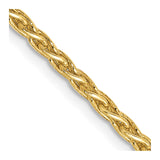 14k 20 inch 2.25mm Parisian Wheat with Lobster Clasp Chain