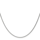 14K White Gold 24 inch 1mm Round Open Link Cable with Lobster Clasp Chain