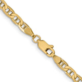 14K 22 inch 3.75mm Concave Anchor with Lobster Clasp Chain