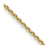 14K 16 inch 1.4mm Diamond-cut Round Open Link Cable with Lobster Clasp Chain