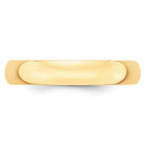 14k Yellow Gold 4mm Lightweight Half Round Wedding Band Size 7