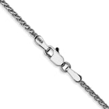 14K White Gold 18 inch 1.7mm Diamond-cut Spiga with Lobster Clasp Chain