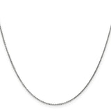 14K White Gold 24 inch .95mm Diamond-cut Cable with Lobster Clasp Chain