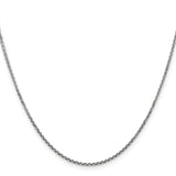 14K White Gold 22 inch 1.45mm Diamond-cut Cable with Lobster Clasp Chain