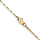 14K 18 inch .9mm Box with Lobster Clasp Chain
