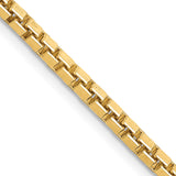 14K 20 inch 2.5mm Box with Lobster Clasp Chain