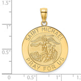 14K Polished / Satin Saint Michael Medal Charm