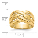 14k High Polished Woven Dome Ring