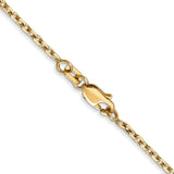14K 22 inch 1.8mm Diamond-cut Round Open Link Cable with Lobster Clasp Chain