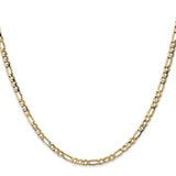 14K 22 inch 3.5mm Semi-Solid Figaro with Lobster Clasp Chain