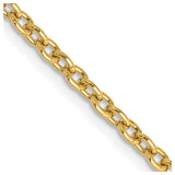 14K 30 inch 2.4mm Round Open Link Cable with Lobster Clasp Chain