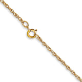 14K 24 inch Carded 1.15mm Cable Rope with Spring Ring Clasp Chain