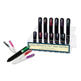 Luxury Giftware Glass Nail File Kit with Acrylic Display - Includes 36 Files and Velveteen Sleeves