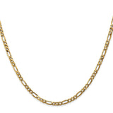 14K 26 inch 3mm Flat Figaro with Lobster Clasp Chain