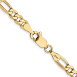 14K 20 inch 4mm Flat Figaro with Lobster Clasp Chain