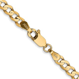 14K 20 inch 3.8mm Open Concave Curb with Lobster Clasp Chain