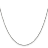 14K White Gold 18 inch 1.4mm Round Open Wide Link Cable with Lobster Clasp Chain