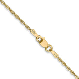 14K 20 inch 1.5mm Extra Light Diamond-cut Rope with Lobster Clasp Chain