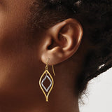 14K Two-tone Fancy Twisted Dangle Earrings