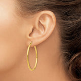 14K Polished 2.5mm Lightweight Tube Hoop Earrings