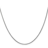 14K White Gold 18 inch 1mm Box with Lobster Clasp Chain