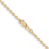 14K 22 inch 2mm Round Open Link Cable with Lobster Clasp Chain