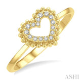 Stackable Heart Shape Petite Diamond Fashion Ring