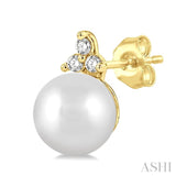 Pearl & Petite Diamond Fashion Earrings