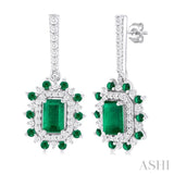 Gemstone & Halo Diamond Earrings