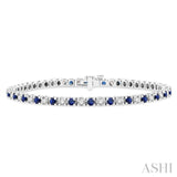 Gemstone & Diamond Tennis Bracelet