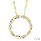 Swirl Circle Diamond Pendant