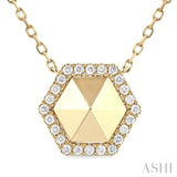 Hexagon Shape Petite Diamond Fashion Necklace