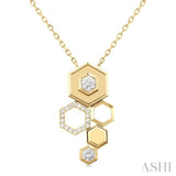 Hexagon Shape Diamond Fashion Necklace