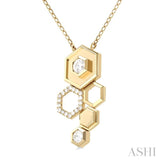 Hexagon Shape Diamond Fashion Necklace