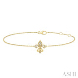 Fleur De Lis Petite Diamond Fashion Bracelet