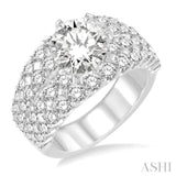 2 1/2 Ctw Diamond Semi-mount Engagement Ring in 14K White Gold
