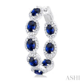 Inside-Out Gemstone & Halo Diamond Hoop Earrings